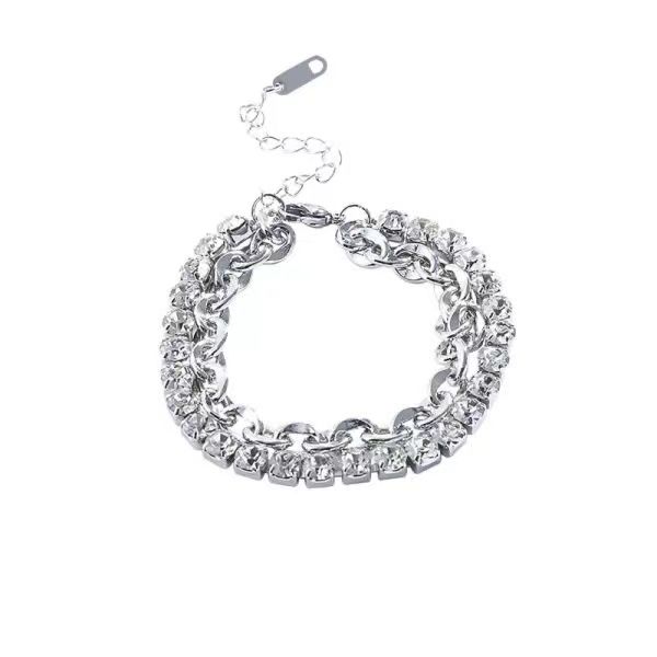 new fashion style irregular rhinestone bracelet pearl stainless steel plated 18k women's girls fashion jewelry party gift, Black
new fashion style irregular rhinestone bracelet pearl stainless steel plated 18k women's girls fashion jewelry party gift, Black