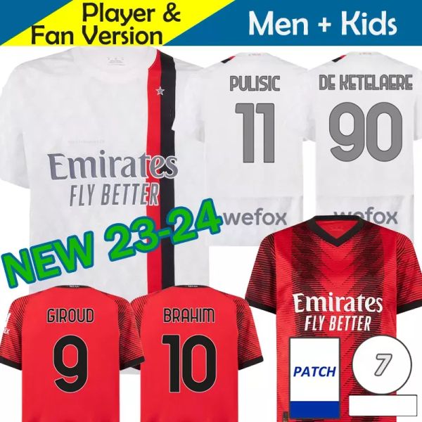 23 24 maglia ac milans soccer jerseys kids kit 2023 2024 home away football shirt milano maglie da calcio maillot fans player version giroud, Black;yellow
23 24 maglia ac milans soccer jerseys kids kit 2023 2024 home away football shirt milano maglie da calcio maillot fans player version giroud, Black;yellow