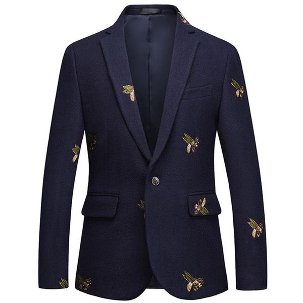 men's bee embroidery blazer slim fit wedding prom blazers tweed wool for men stylish suit jacket282a, White;black
men's bee embroidery blazer slim fit wedding prom blazers tweed wool for men stylish suit jacket282a, White;black
