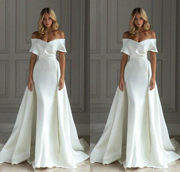 new arrival simple elegant plus size mermaid wedding dresses off shoulder sweep train bridl gowns wedding dress vestido de n6425190, White
new arrival simple elegant plus size mermaid wedding dresses off shoulder sweep train bridl gowns wedding dress vestido de n6425190, White