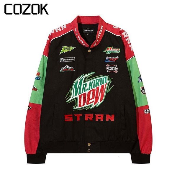 mens jackets high street baseball men retro embroidered loose motorcycle racing patchwork coat y2k harajuku vintage spring outwear 230810, Black;brown
mens jackets high street baseball men retro embroidered loose motorcycle racing patchwork coat y2k harajuku vintage spring outwear 230810, Black;brown