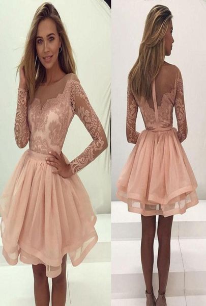 long sleeve cocktail dresses sheer neck illusion mini lace applique short prom dress evening gown plus size formal dress par2815023, Black
long sleeve cocktail dresses sheer neck illusion mini lace applique short prom dress evening gown plus size formal dress par2815023, Black
