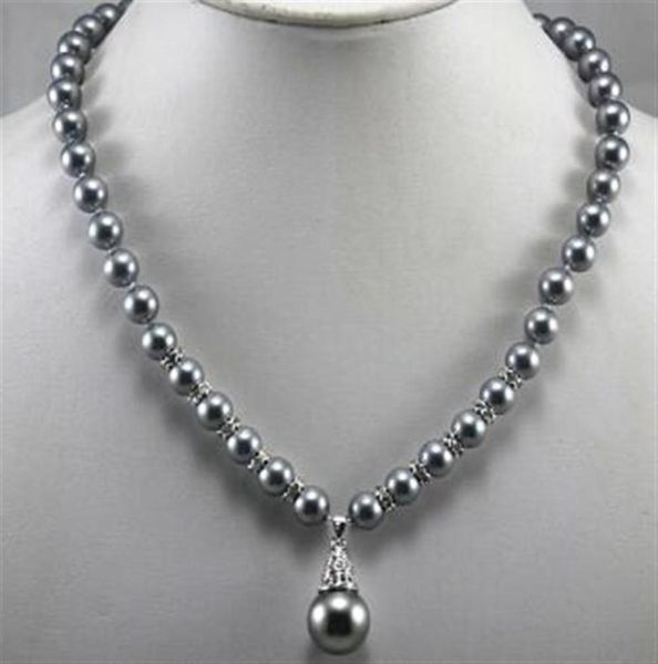 simple design 8mm black shell pearl necklace 12mm shell pearl pendant 004325t8537993, Silver
simple design 8mm black shell pearl necklace 12mm shell pearl pendant 004325t8537993, Silver