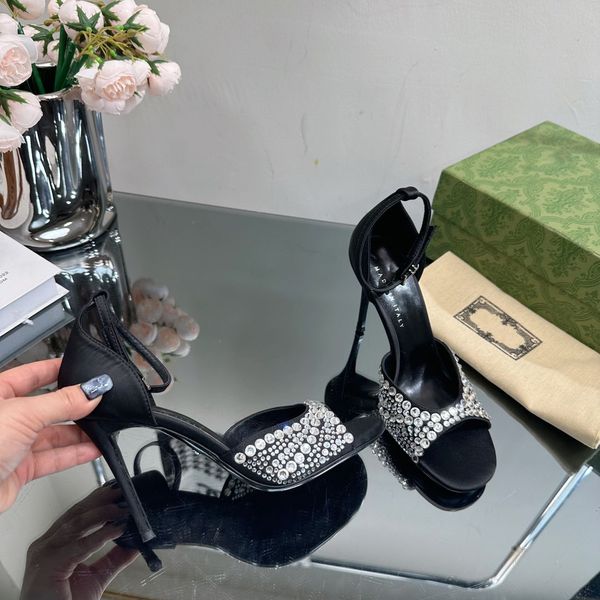 silk drill high-heeled sandals slides heeled open-toe shoe metallic leather outsole women's luxury designers evening dress party shoes, Black
silk drill high-heeled sandals slides heeled open-toe shoe metallic leather outsole women's luxury designers evening dress party shoes, Black