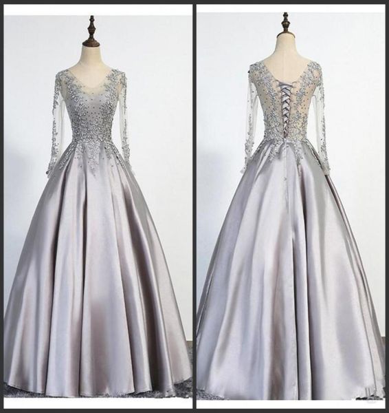 elegant plus size silver evening dresses long 2020 new long sleeves scoop lace up floor length appliques beading real picture prom8141569, Black;red
elegant plus size silver evening dresses long 2020 new long sleeves scoop lace up floor length appliques beading real picture prom8141569, Black;red