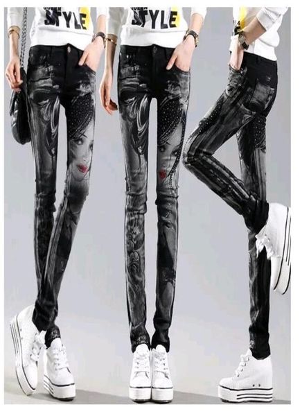 black long jeans woman casual pencil pants girl washed rhines drilling printing skinny 6115#6371658, Blue
black long jeans woman casual pencil pants girl washed rhines drilling printing skinny 6115#6371658, Blue
