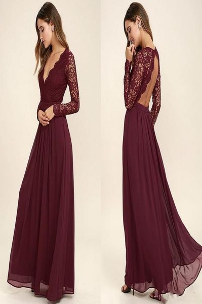 burgundy chiffon bridesmaid dresses long sleeves western country style vneck backless long beach lace wedding party dresses c3742225, White;pink
burgundy chiffon bridesmaid dresses long sleeves western country style vneck backless long beach lace wedding party dresses c3742225, White;pink