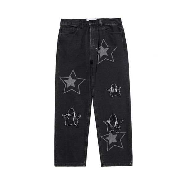 men's jeans 2021 black jean streetwear men clothing star graphic baggy pants ripped y2k pantalones de hombre cargo wide leg p248q, Blue
men's jeans 2021 black jean streetwear men clothing star graphic baggy pants ripped y2k pantalones de hombre cargo wide leg p248q, Blue