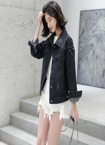 korean casual beading short jeans jacket women vintage black soft fabric turn down collar long sleeve basic outwear denim coats8271198, Black;brown
korean casual beading short jeans jacket women vintage black soft fabric turn down collar long sleeve basic outwear denim coats8271198, Black;brown