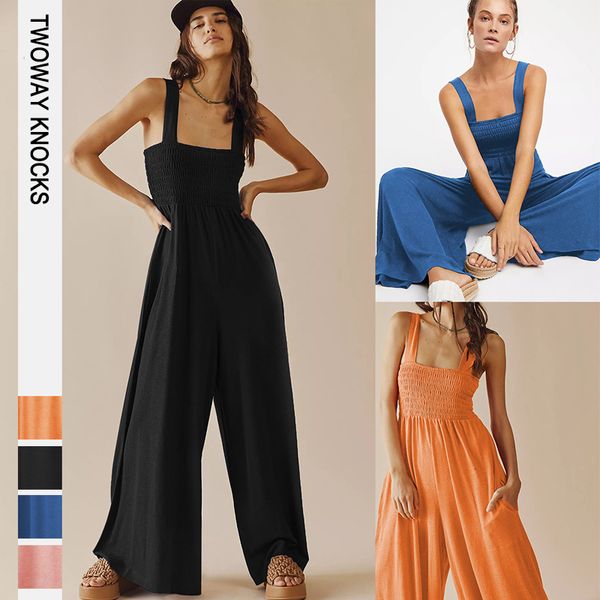 womens two piece pants twoway knocks onepiece wide leg straight midwaist backless casual thin style loose tank jumpsuit women 230810, White
womens two piece pants twoway knocks onepiece wide leg straight midwaist backless casual thin style loose tank jumpsuit women 230810, White