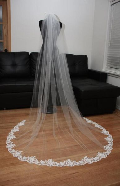 new arrival cathedral length wedding veil one layer white ivory champagne bridal veil with comb lace edge 961p1853340, Black
new arrival cathedral length wedding veil one layer white ivory champagne bridal veil with comb lace edge 961p1853340, Black