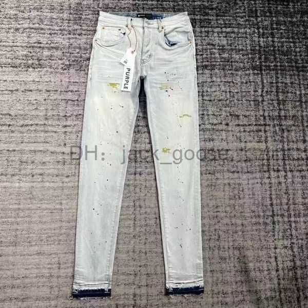2023 purple-bran* men designer antiaging slim fit casual jeans size designer jeans 2 dvxz, Blue