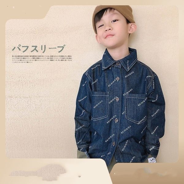 kids letter printed denim shirt boys lapel single breasted long sleeve shirt 2023 autumn children soft cowboy clothes z3485, White;black
kids letter printed denim shirt boys lapel single breasted long sleeve shirt 2023 autumn children soft cowboy clothes z3485, White;black