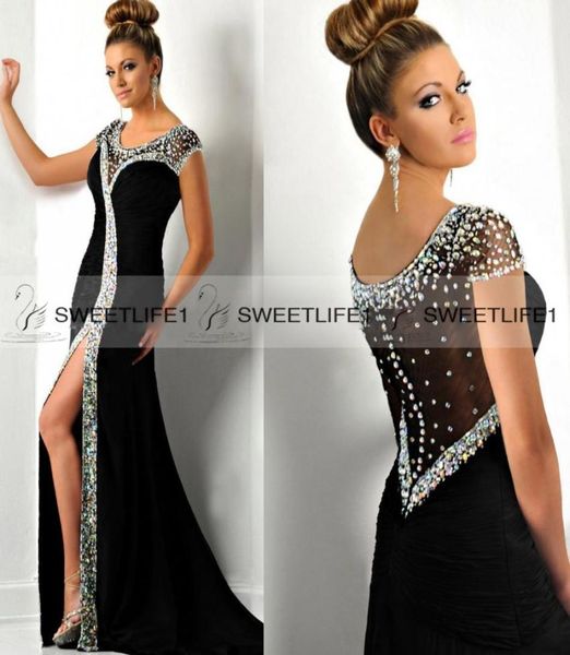 2019 high side slit mermaid evening dresses with scoop crystals neck formal open back long prom party gowns custom made stunning c9901006, Black;red
2019 high side slit mermaid evening dresses with scoop crystals neck formal open back long prom party gowns custom made stunning c9901006, Black;red