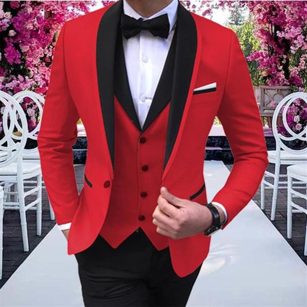 men's suits & blazers 3 pcs red mens with black shawl lapel party costume slim fit trajes para hombrefor wedding prom acket 2459, White;black
men's suits & blazers 3 pcs red mens with black shawl lapel party costume slim fit trajes para hombrefor wedding prom acket 2459, White;black