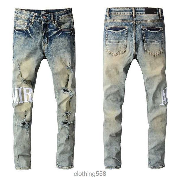 men's jeans designer punk ripped pants pantalon homme for men retro old street fashion letter motorcycle, Blue
men's jeans designer punk ripped pants pantalon homme for men retro old street fashion letter motorcycle, Blue