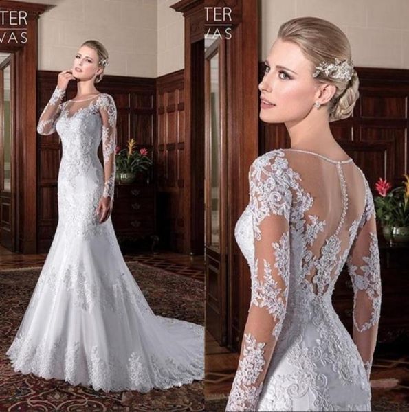mermaid wedding dress sheer neck lace appliques long sleeves wedding dress court train illusion bridal gowns vestidos de noiva9968526, White
mermaid wedding dress sheer neck lace appliques long sleeves wedding dress court train illusion bridal gowns vestidos de noiva9968526, White