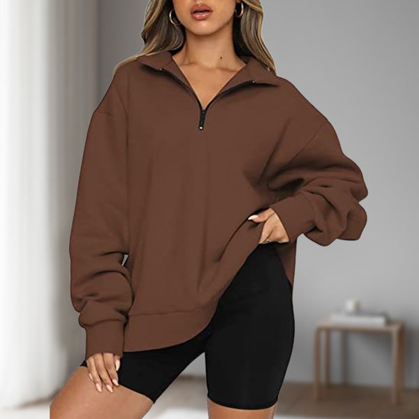 womens hoodies sweatshirts women oversize sweatshirt half zip pullover ladies long sleeve solid color warm loose y2k style daily suit 230810, Black
womens hoodies sweatshirts women oversize sweatshirt half zip pullover ladies long sleeve solid color warm loose y2k style daily suit 230810, Black
