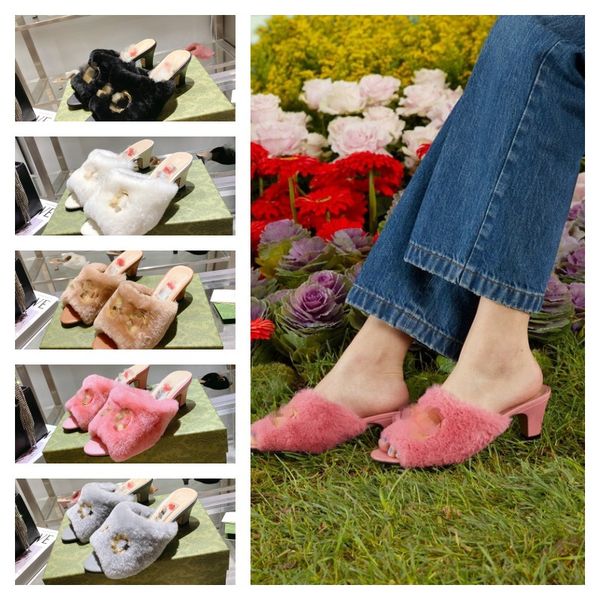 gu ci ladies high heel wool fur slippers metal buckle autumn winter dress shoes furry plush shearling slides pointed toe stiletto women part, Black
gu ci ladies high heel wool fur slippers metal buckle autumn winter dress shoes furry plush shearling slides pointed toe stiletto women part, Black