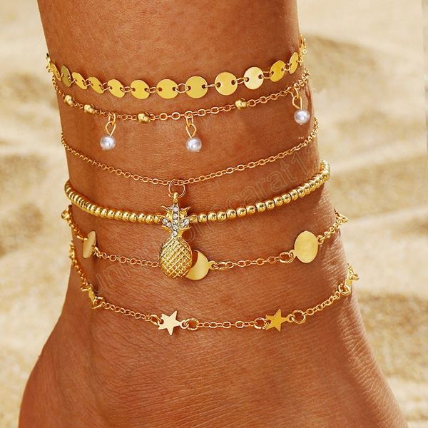 pearl pineapple pendant anklet for women circular disc bead star chain bohemia anklets set fashion jewelry gifts, Red;blue
pearl pineapple pendant anklet for women circular disc bead star chain bohemia anklets set fashion jewelry gifts, Red;blue