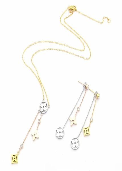 2021 europe america fashion style jewelry sets lady women hollow out three flower with diamond initials necklace earrings sets 1s3362656, Silver
2021 europe america fashion style jewelry sets lady women hollow out three flower with diamond initials necklace earrings sets 1s3362656, Silver