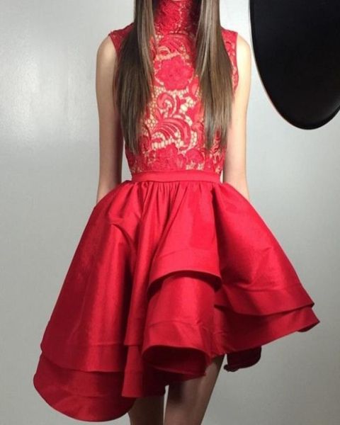 michael costello cocktail dresses high neck short prom party gowns lace satin red ivory custom made plus size asymmetrical tiers g1515102, Black
michael costello cocktail dresses high neck short prom party gowns lace satin red ivory custom made plus size asymmetrical tiers g1515102, Black