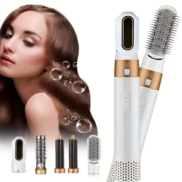 transform your hair with the 5-in-1 air comb: automatic curling & straightening for salon-quality results, Black