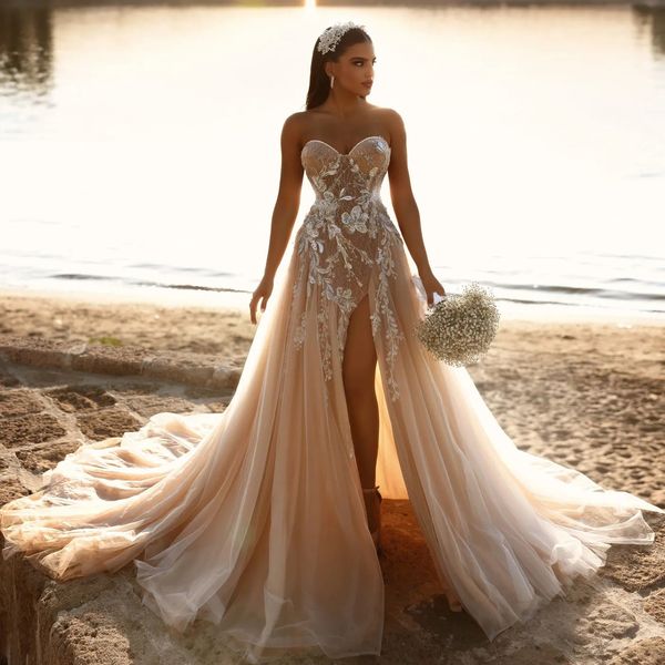 chamapgne floral lace split long prom dresses with detachable train sweetheart bridal party dress, Black
chamapgne floral lace split long prom dresses with detachable train sweetheart bridal party dress, Black