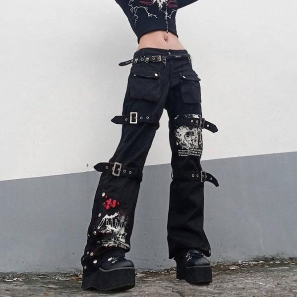 women039s jeans women goth punk high waist harajuku metal buckle belt hip hop print cargo pants wide leg baggy loose denim trou8542818, Blue
women039s jeans women goth punk high waist harajuku metal buckle belt hip hop print cargo pants wide leg baggy loose denim trou8542818, Blue