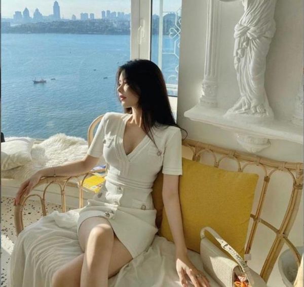 women039s vneck small fragrance celebrity slim knit dress korean fashion6088083, Black;gray
women039s vneck small fragrance celebrity slim knit dress korean fashion6088083, Black;gray