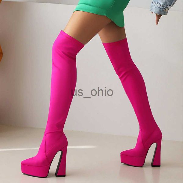 boots women thigh high platform boots high thick heel pointed toe rosy red purple stretch satin party club lady slipon over knee boot j23081, Black
boots women thigh high platform boots high thick heel pointed toe rosy red purple stretch satin party club lady slipon over knee boot j23081, Black