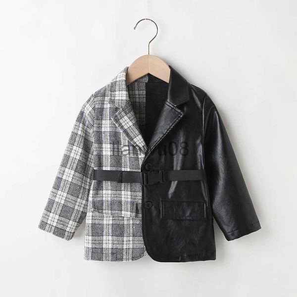 jackets toddler fashion girls long sleeve plaid patchwork pu singlebreasted coat child jacket kids baby leather outwear 27y x0811, Blue;gray
jackets toddler fashion girls long sleeve plaid patchwork pu singlebreasted coat child jacket kids baby leather outwear 27y x0811, Blue;gray