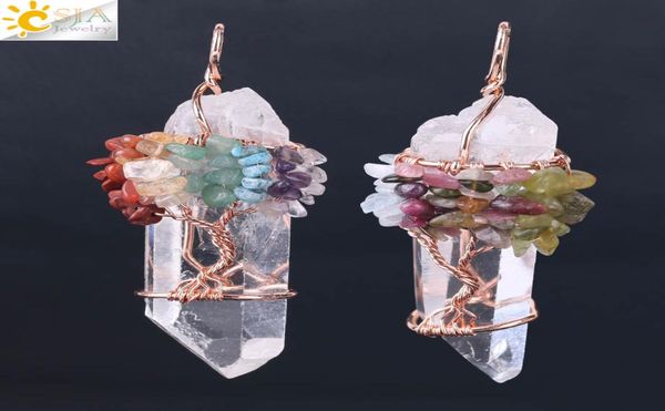 csja men big gemstone pendant women natural white crystal quartz 7 chakra tree of life rose gold handmade wire wrapped necklace ch9198256, Silver
csja men big gemstone pendant women natural white crystal quartz 7 chakra tree of life rose gold handmade wire wrapped necklace ch9198256, Silver