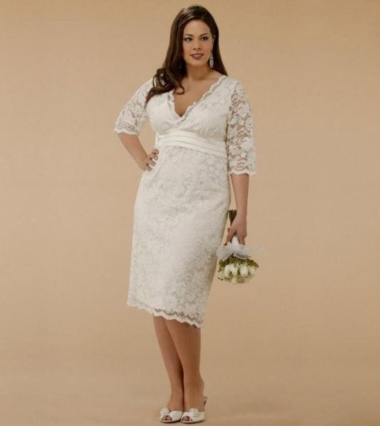 knee length plus size lace wedding dresses 2015 v neck short sheath bridal dresses half sleeves garden wedding gowns with sash3937286, White
knee length plus size lace wedding dresses 2015 v neck short sheath bridal dresses half sleeves garden wedding gowns with sash3937286, White