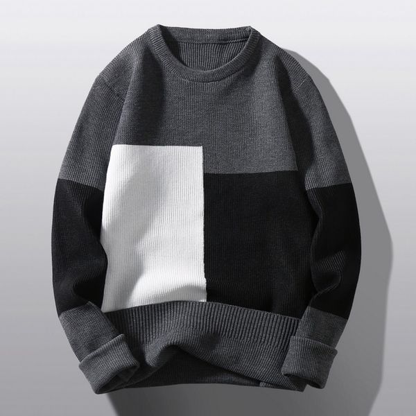 men's sweaters male autumn and winter wool sweater round neck pullover bottoming shirt color matching all matching oversized winter coa, White;black
men's sweaters male autumn and winter wool sweater round neck pullover bottoming shirt color matching all matching oversized winter coa, White;black