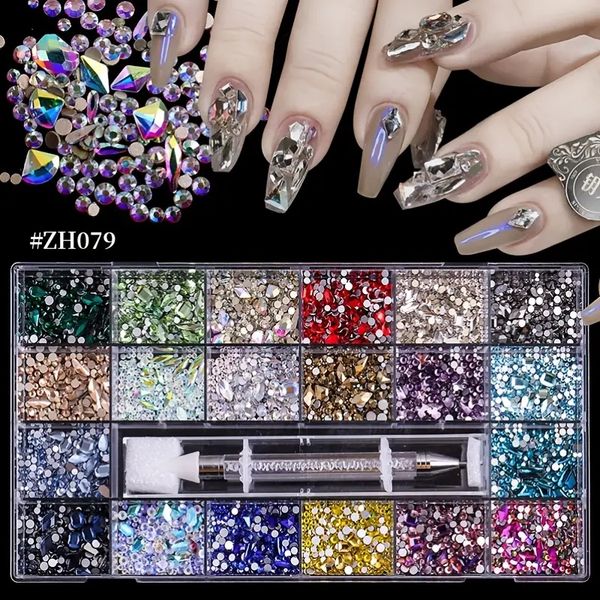 21 grid flat back glass rhinestones - create unique nail art designs with shining crystals
21 grid flat back glass rhinestones - create unique nail art designs with shining crystals