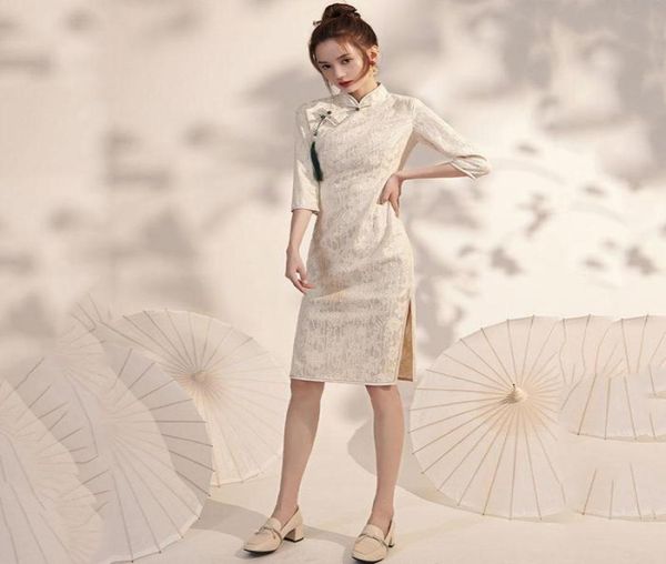 casual dresses summer traditional chinese cheongsam dress women threequarter sleeve qipao bodycon short midlength vintage f1140311, Black;gray
casual dresses summer traditional chinese cheongsam dress women threequarter sleeve qipao bodycon short midlength vintage f1140311, Black;gray