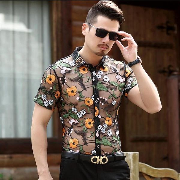 embroidery men transparent shirt men puls size lace shirt for male see through mesh club party prom chemise homme264s, White;black
embroidery men transparent shirt men puls size lace shirt for male see through mesh club party prom chemise homme264s, White;black