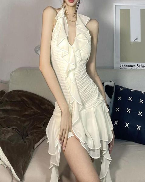 casual dresses women sleeveless solid color dress tieup halterneck backless irregular hem ruffles summer streetwear skin fri6499701, Black;gray
casual dresses women sleeveless solid color dress tieup halterneck backless irregular hem ruffles summer streetwear skin fri6499701, Black;gray