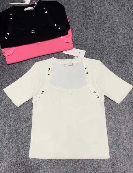 women's knits & tees designer 2023 summer new french fragrance fashion square neck letter short sleeve knitted versatile for women xgbe, White
women's knits & tees designer 2023 summer new french fragrance fashion square neck letter short sleeve knitted versatile for women xgbe, White