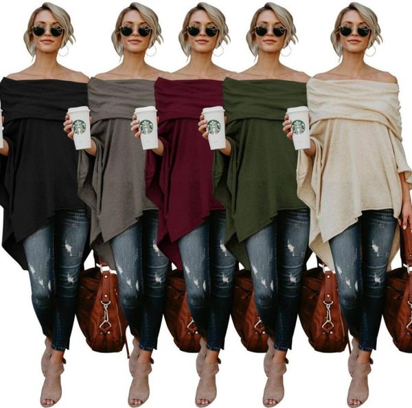 women autumn swing batwing sleeve blouses shirts women shoulder shawl blouse solid casual loose slash neck irregular loose shirts 6783052, White
women autumn swing batwing sleeve blouses shirts women shoulder shawl blouse solid casual loose slash neck irregular loose shirts 6783052, White