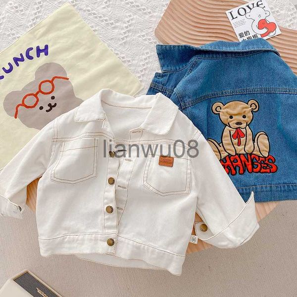 jackets 2023 autumn new children bear cardigan denim coat baby long sleeve patch cartoon kid boy girl casual cotton pocket jacket x0811, Blue;gray
jackets 2023 autumn new children bear cardigan denim coat baby long sleeve patch cartoon kid boy girl casual cotton pocket jacket x0811, Blue;gray