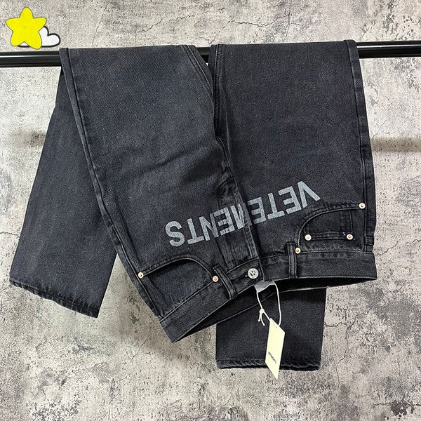 men's pants vetements denim pants men's women retro washed heavy fabric simple letter print classic jeans buttons pocket black vtm
men's pants vetements denim pants men's women retro washed heavy fabric simple letter print classic jeans buttons pocket black vtm