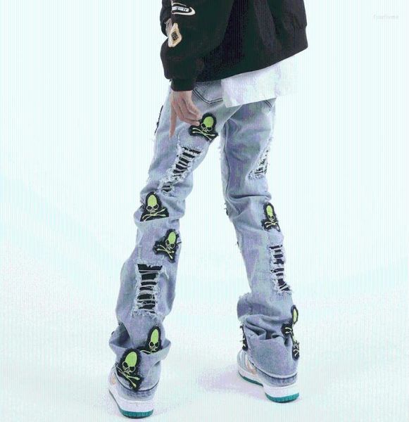 men039s jeans skull embroidery hole ripped punk gothic men pants skateboard hip hop distressed baggy denim trousers pantalon ho1449297, Blue
men039s jeans skull embroidery hole ripped punk gothic men pants skateboard hip hop distressed baggy denim trousers pantalon ho1449297, Blue