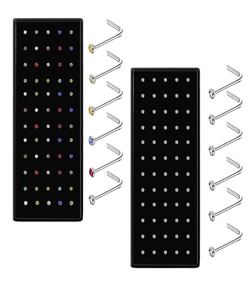 60pcsset nose piercing 18mm stainless steel nose studs crystals lshape ear piercing tragus cartilage pin body jewelry7148836, Silver
60pcsset nose piercing 18mm stainless steel nose studs crystals lshape ear piercing tragus cartilage pin body jewelry7148836, Silver
