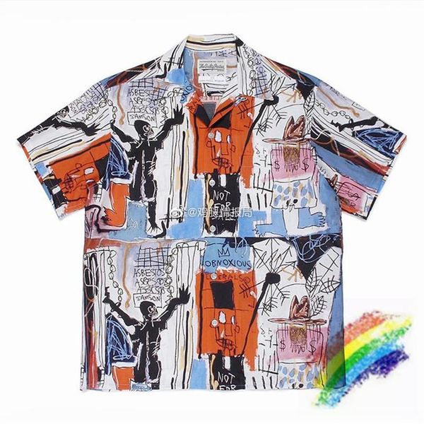 men's casual shirts wacko maria shirt men women 11 graffiti hawaii fashion beach style tees2539, White;black
men's casual shirts wacko maria shirt men women 11 graffiti hawaii fashion beach style tees2539, White;black