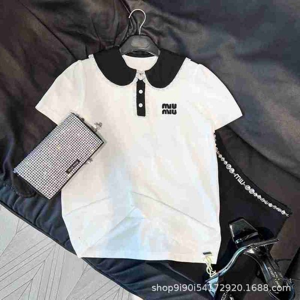 women's t-shirt designer 23 summer new polo collar contrast lace decoration design luxury and age reducing 3d bubble sleeve t-shirt udd, White
women's t-shirt designer 23 summer new polo collar contrast lace decoration design luxury and age reducing 3d bubble sleeve t-shirt udd, White