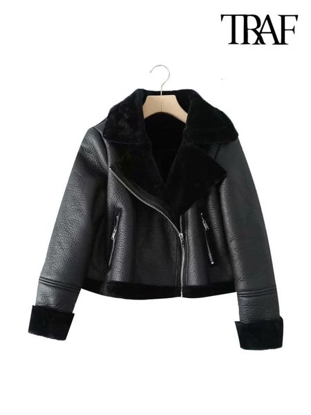 men's hoodies sweatshirts traf women fashion thick warm winter fur faux leather cropped jacket coat vintage long sleeve female outerwea, Black
men's hoodies sweatshirts traf women fashion thick warm winter fur faux leather cropped jacket coat vintage long sleeve female outerwea, Black