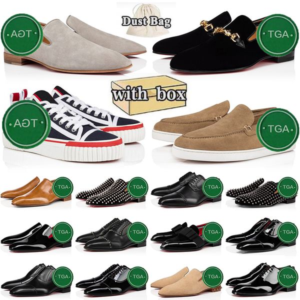 luxury men dress shoes red bottoms loafers designer sneakers suede patent leather rivets slip on mens business party wedding plate-form shoe, Black
luxury men dress shoes red bottoms loafers designer sneakers suede patent leather rivets slip on mens business party wedding plate-form shoe, Black