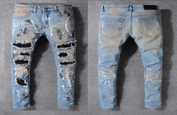 luxurys designers jeans distressed france fashion pierre straight men039s biker hole stretch denim casual jean men skinny pants6675840, Blue
luxurys designers jeans distressed france fashion pierre straight men039s biker hole stretch denim casual jean men skinny pants6675840, Blue